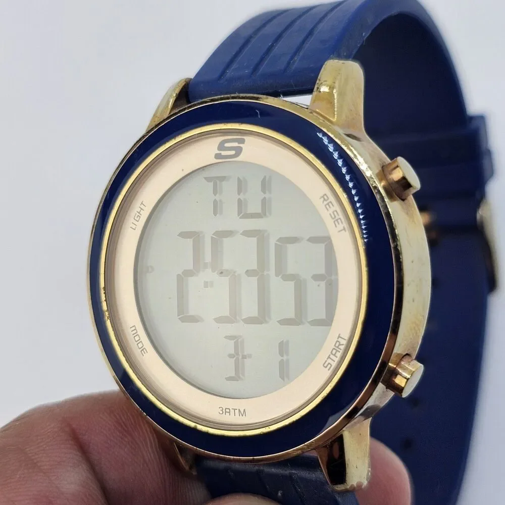 Sketchers Unisex Watch 40MM Rose Gold Blue‎ Gray Case Blue Plastic Bands